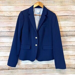 J. Crew Factory Women's Navy Blue Gold Buttons Schoolboy Blazer Size 10